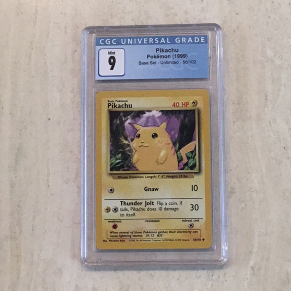 Pokémon Pikachu 58/102 Yellow Cheeks Base Set 1999 CGC 9 - Picture 2 of 10